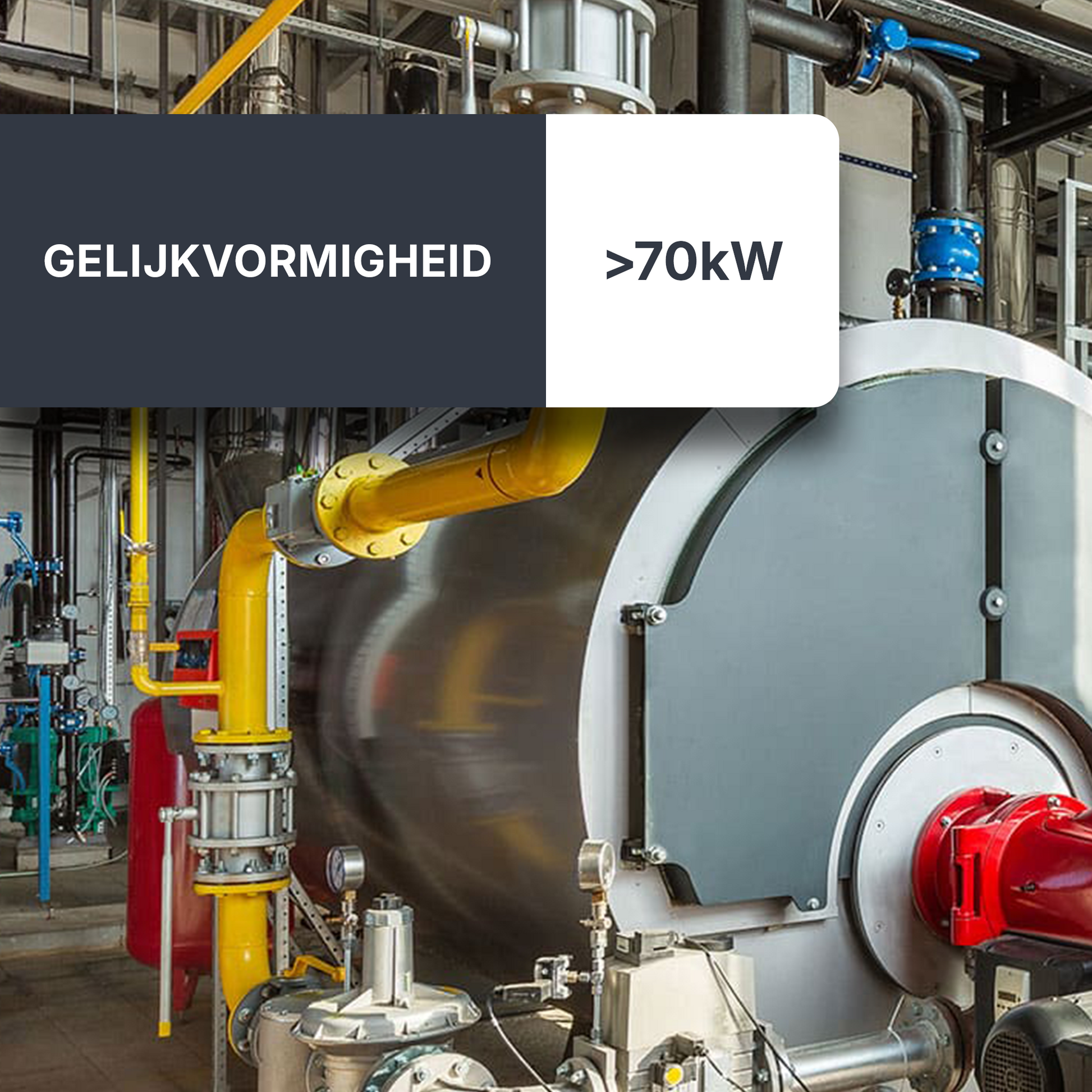 Gaskeuring stookplaats >70kW: Gelijkvormigheid